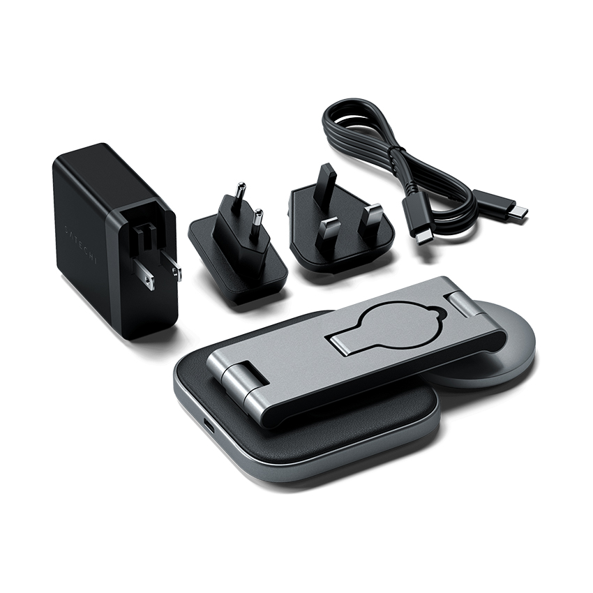 Đế sạc không dây Satechi 3in1 Qi2 15W (có thể gập lại,Kèm sạc 45W) - Hình ảnh 5