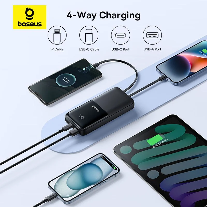Pin Sạc Dự Phòng Lipow Dual Cable 10000mAh 22.5W (Digital Display, With USB to C 3A 0.2m) - Hình ảnh 3