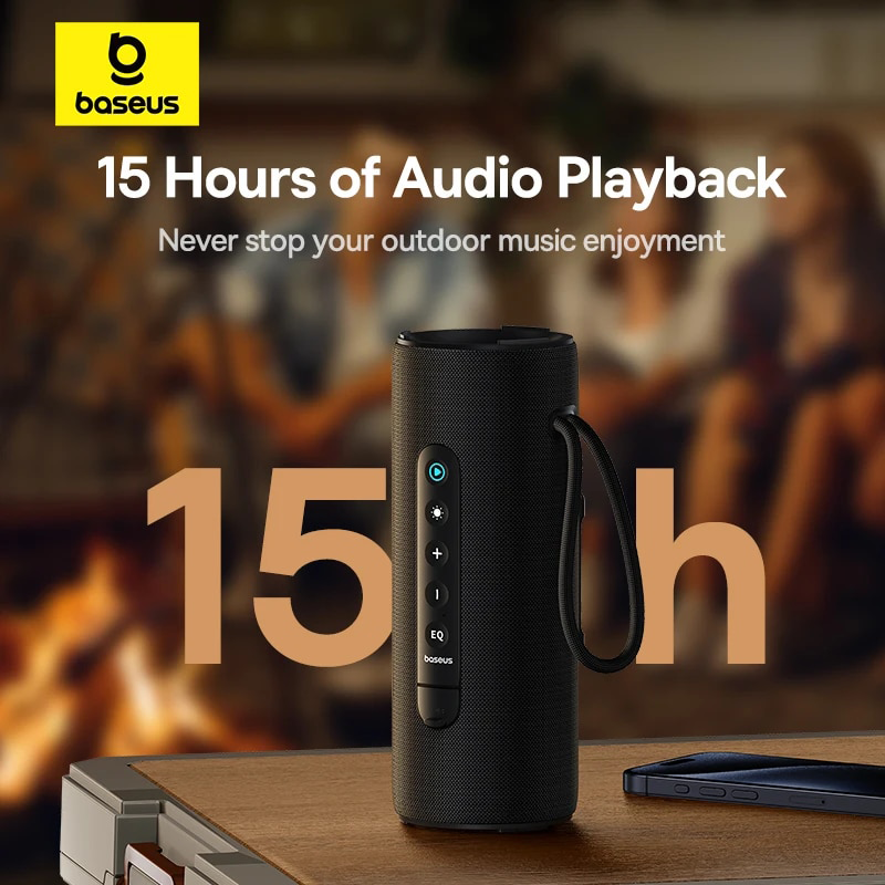 Loa Bluetooth Baseus AeQur VO20 – Bluetooth 5.3, chống nước IPX5, bass mạnh, loa di động cho camping ngoài trời - Hình ảnh 2