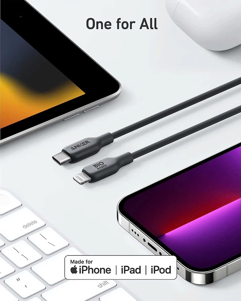 Cáp sạc Anker 541 USB-C to Lightning Cable 0.9m – A80A1 - Hình ảnh 2